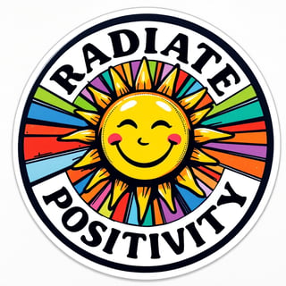 Cheerful Sun Radiate Positivity Badge