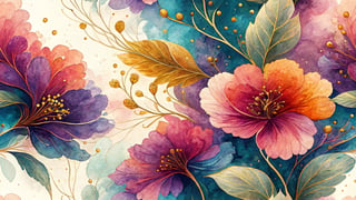 Vibrant Alcohol Ink Flower Illustration