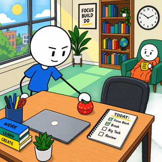 Flat 2D Desk Animation Frame
