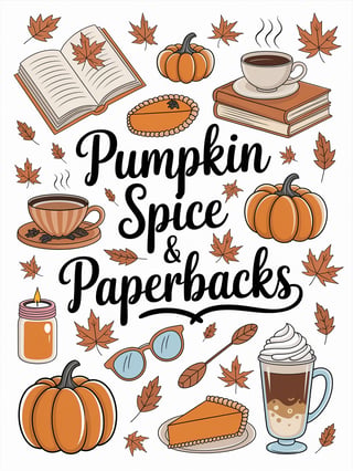 Burnt Orange Autumn Doodle Collage