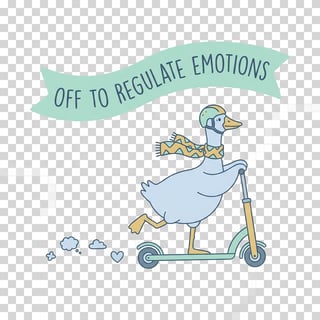 Scarf Goose on Scooter — OFF TO REGULATE EMOTIONS