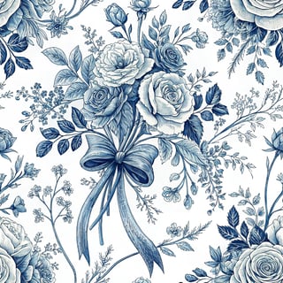 Vintage Blue Toile de Jouy Tumbler Wrap