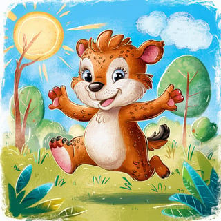 Whimsical Summer Woodland Animal