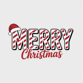 Merry Christmas Candy Cane Text Art
