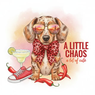 Watercolor Dapple Dachshund Illustration