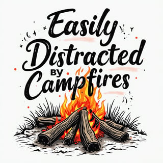 Easily Distracted by Campfires T-Shirt Design
