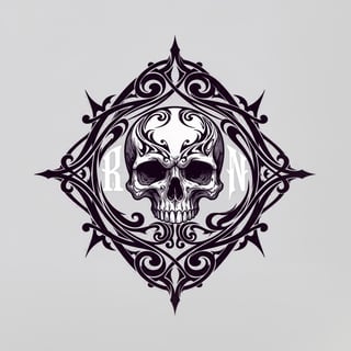 Ornate Purple Skull Logo Design