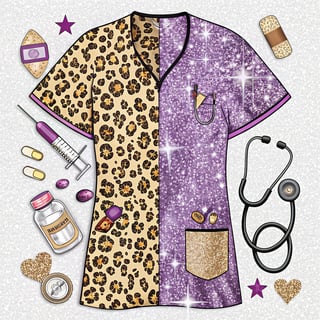 Leopard Print Nurse Glam Split Design