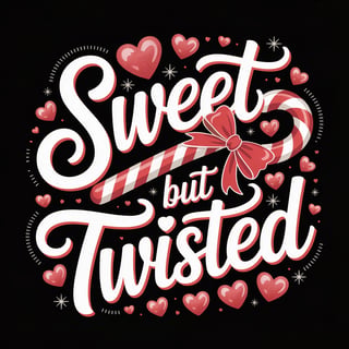 Holiday Candy Cane Text Art
