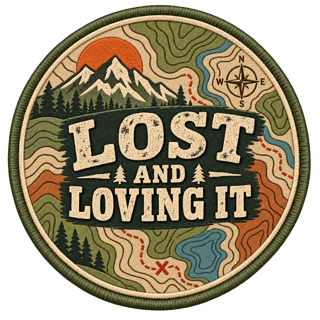 Retro Hiking Patch - Topographic Vector