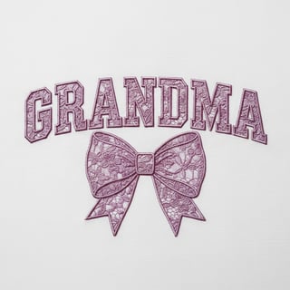 Lavender Embroidered Grandma Text