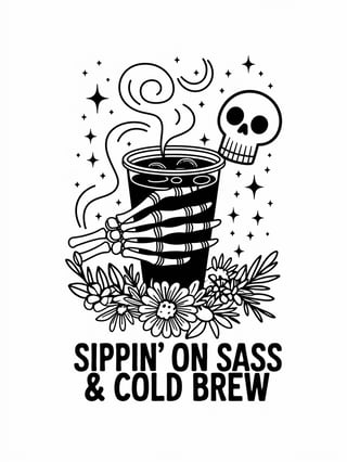 Sassy Iced Coffee Illustration