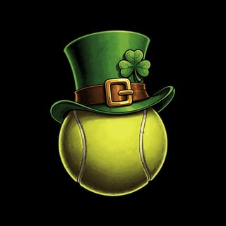 Vintage Tennis Ball with Leprechaun Hat