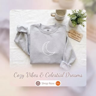Dreamy Moon Sweatshirt Etsy Pin