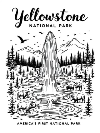 Yellowstone National Park T-Shirt Design
