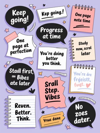 Motivational Study Sticker Sheet