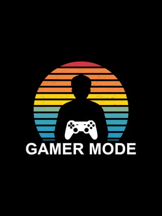 Vintage Gamer Silhouette at Sunset