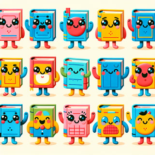 Colorful Cartoon Books Illustration