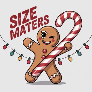 Cheeky Gingerbread Man with Giant Candy Cane