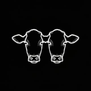 Minimalist Angus Cow Faces