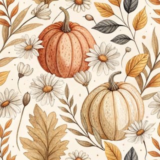 Warm-Toned Pumpkin Autumn Pattern