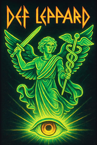 Def Leppard Neon Winged Figure Art
