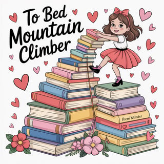 Girly Mountain Climber Illustration