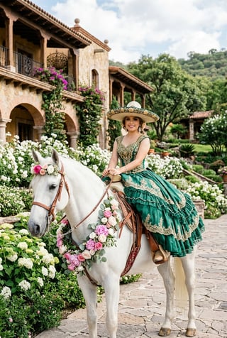 Quinceañera con sombrero de charra