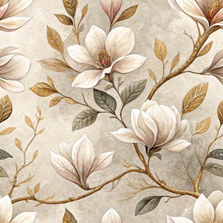 Elegant Magnolia Seamless Pattern