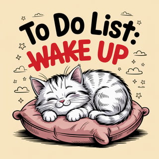 Cartoon To Do List T-Shirt Design