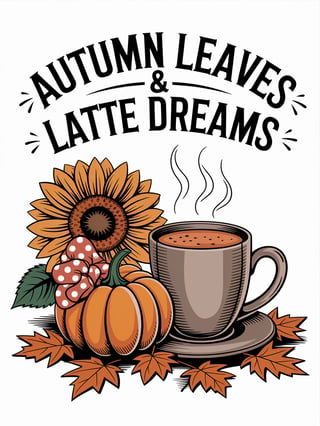 Autumn Leaves & Latte Dreams Graphic