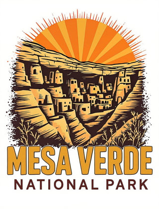 Vintage Mesa Verde National Park Emblem
