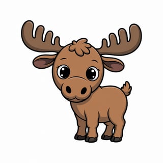 Cute Animated Baby Moose Art