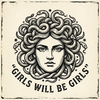 Vintage Medusa Feminist Illustration