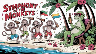 Tropical Monkeys and Iguana Beach Party