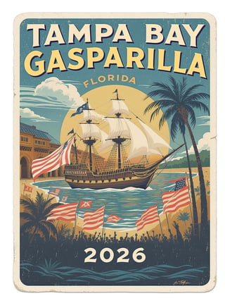 Vintage Tampa Bay Gasparilla Poster 2026