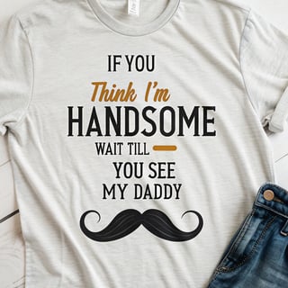 Handsome Daddy Mustache Text Design