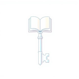 Minimalist Vintage Key with Book Head