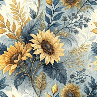Luxurious Watercolor Sunflower Design