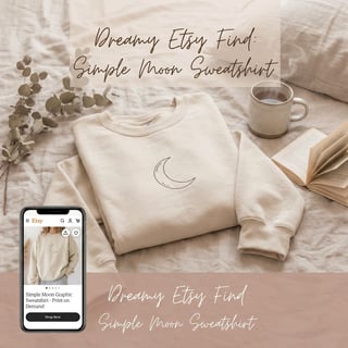 Dreamy Moon Sweatshirt Etsy Pin