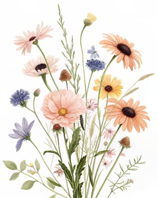 Watercolor Wildflower Arrangement