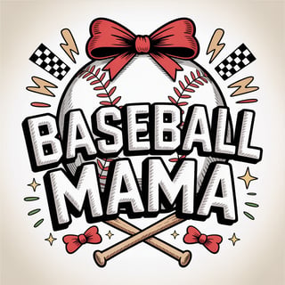 Hand-Drawn Baseball Mama T-Shirt Design