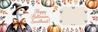 Coquette Halloween Goose Clipart