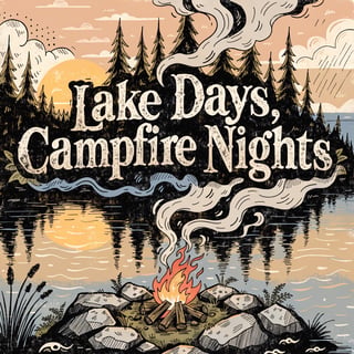 Vintage Lake Days Campfire Design