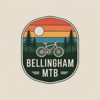 Retro Forest Badge for Bellingham MTB