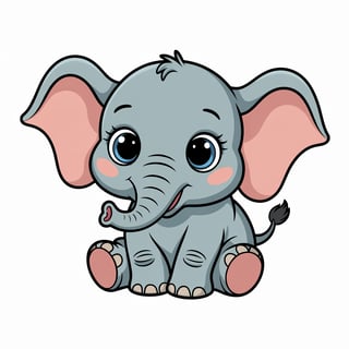 Cute Animated Baby Elephant Art