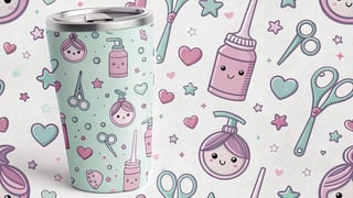 Kawaii Tumbler Wrap Design for Stylists