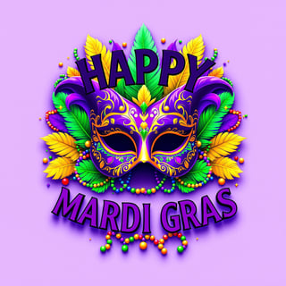 Colorful Mardi Gras 3D Graphic Design