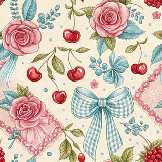 Shabby Chic Coquette Seamless Pattern