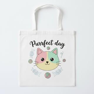 Minimalist Cat Tote Bag Design